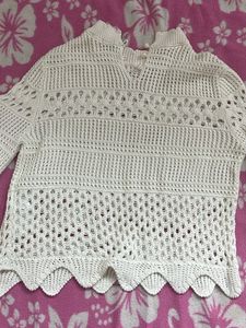 Crochet Knit Bell Sleeve Top