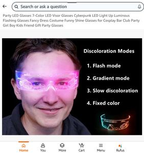 Party LED Glasses Visor Cyberpunk Luminous Glass