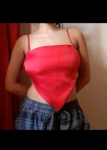 FREE DELIVERY Red Halter Tie Top Forever 21