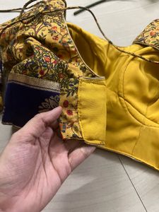 Mustard Designer Blouse New Piece 🦚