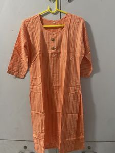 Peach Striped Kurti