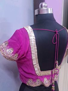 Pink Embroidered Saree  Blouse