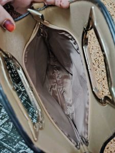 Metallic Gold Top Handle Bag