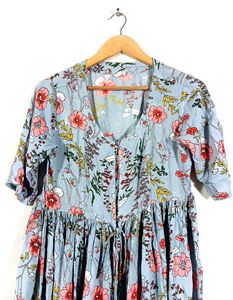 Pastel Blue Floral Kurti (Women)
