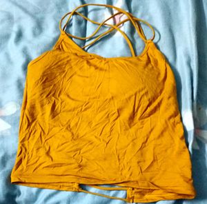 Mustard Padded Camisole Backless