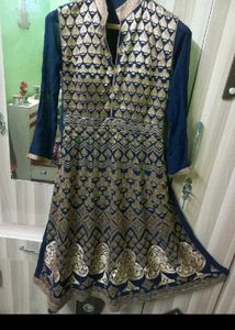 Elegant Navy Blue &amp; Gold Kurta