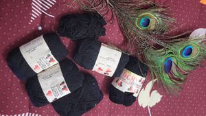 Black Thick Thread,Rangoli Colours, Feather