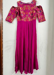Ethnic Gown- Magenta Pink