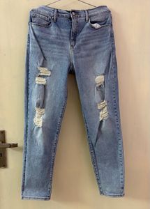 Ripped High-Waisted Jeans