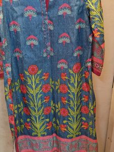 Srishti Blue Floral Printed Kurta | Size M | New
