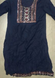 Embroidered Blue Kurta