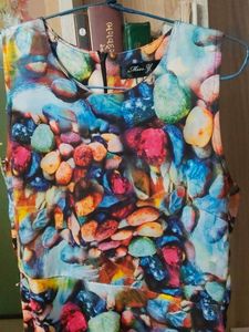 Abstract Print Sleeveless Dress