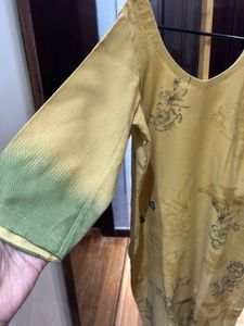 Yellow Floral Print Kurta Set