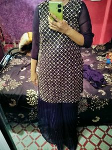 Elegant Purple &amp; Gold Salwar Suit
