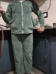 Green Velour Loungewear Set