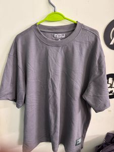 Oversized Grey Plain Tee