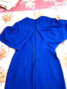 Blue Frill Cape Bodycon Dress