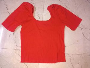 Puff Sleeves Rouge Top