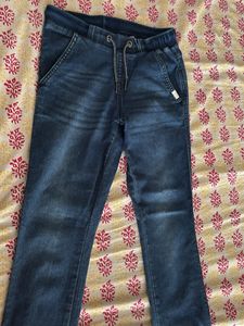 Y&F Girls Denim cuffed Jeans with drawstring