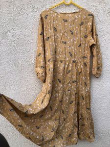 Floral Print Flared Rayon Kurta