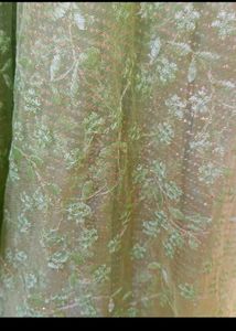 Green Embellished Tiered Dress