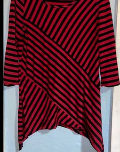 Red & Black Striped Tunic
