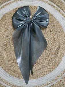 Elegant Silver Bow Hair Accessory