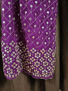 Purple Embroidered Palazzo