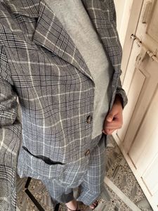 Gray plaid suit set