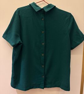 Green double sided peter pan collared Top
