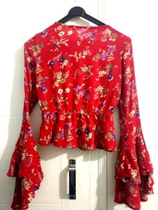 Floral Red Top