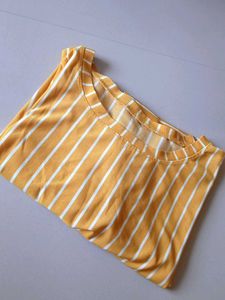 Mustard Yellow Strip T Shirt