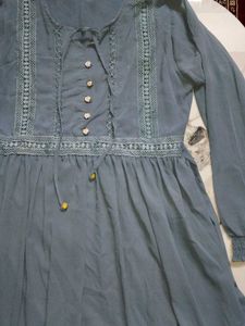 Boho Blue Long Sleeve Dress