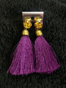 Purple Tassel Earrings