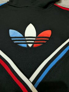 ❤️Adidas striped tri color Cropped Hoodie