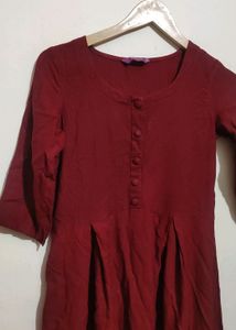 Maroon Kurti Plazo Set For Girl 30 Bust