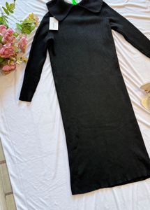 Black Knit Midi Dress