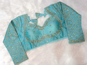 Embroidered Blue Blouse
