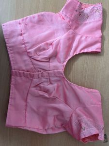 Pink Embellished Saree with Blouse