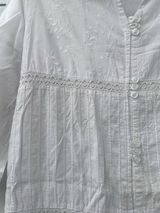 White Embroidered Shirt Dress