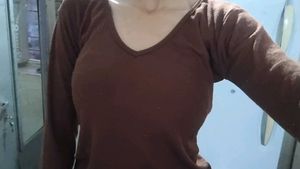 Maroon V-Neck Long Sleeve Shirt