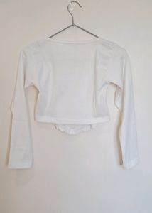White Fitted Trendy Corset Waist Crop Top