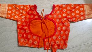 Orange Saree With Blouse