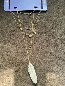 Double Chain Golden Necklace With Feature