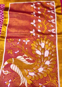 Elegant Pink Peacock Saree