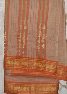 Golden Orange Saree