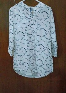 Floral Print White Top