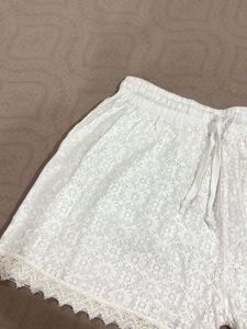 White Lace Shorts