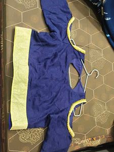 Elegant Blue Velvet Blouse