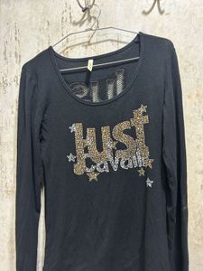 Black Embellished Cotton Top